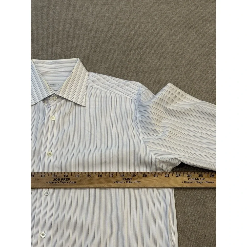 ERMENEGILDO ZEGNA Su Misura Comfort Fit Long Sleeve Striped Casual Shirt Large